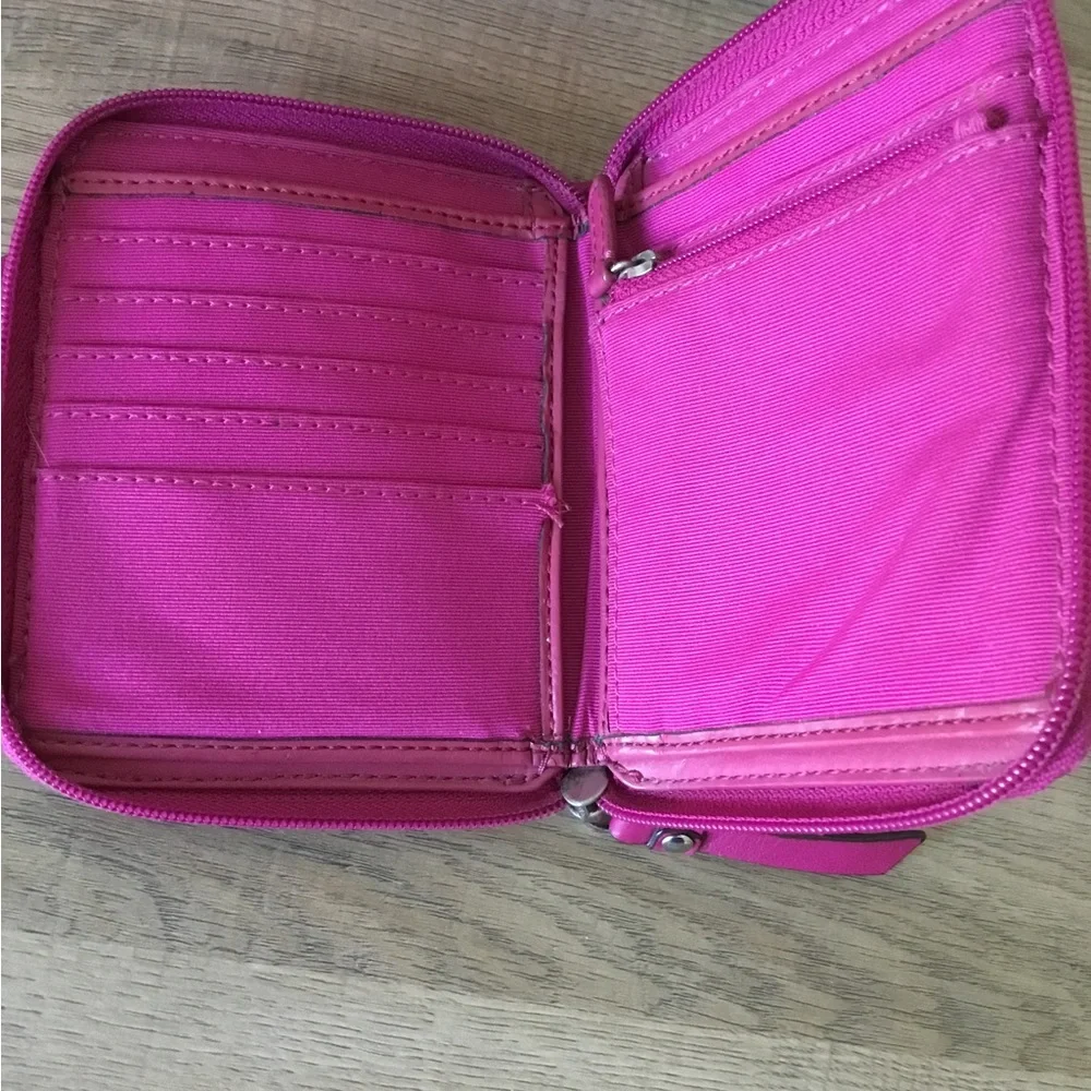 Coach Hot Pink Pebbled Leather Drawstring Shoulder Bucket Bag w/Matching Wallet - Picture 8 of 15